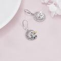 wholesale 925 Sterling Silver Cow Heart Crescent Moon Leverback Drop Earrings-0-4