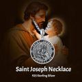 wholesale 925 Sterling Silver Saint Joseph Protect Us Pendant Necklace  Religious Jewelry for Men-0-4