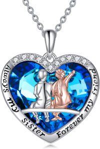 wholesale TOUPOP Sister Jewelry From Brother Sister Brother Necklace Sister Gifts From Brother Sterling Silver Sister Birthday Gift From Brother -undefined