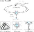 wholesale 925 Sterling Silver Moonstone Flower Dreamcatcher Adjustable Bracelet (7-8 in)  for Women Girls-0-3