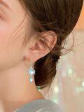 wholesale 925 Sterling Silver Rainbow Moonstone Teardrop Leverback Dangle Earrings for Women-0-1