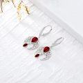 wholesale Sterling Silver Crystal Celtic Moon Dangle Earrings Birthstone Gift-0-38