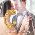 wholesale Gold 14k Hypoallergenic Non-Piercing Twisted Rope Ear Wrap Ring for Women-0-5