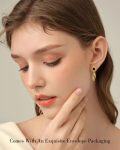 wholesale Gold 925 Sterling Silver Black Stone Leaf Design Dangle Earrings for Women-0-1