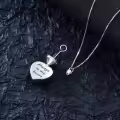 TOUPOP Sterling Silver Rose Crystal Flower Urn Necklace For Ashes-0-5