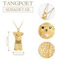 wholesale Gold 925 Sterling Silver CZ Yorkshire Terrier Dog Breed Pendant Necklace for Pet Lovers-0-3