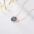 TOUPOP Stainless Steel Crystal Necklace For Women Christmas Gift-0-5