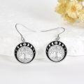 wholesale 925 Sterling Silver Moon Phases Tree Of Life Drop Earrings for Women Girls s 3cm Long-0-1