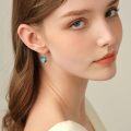 wholesale 925 Sterling Silver Round Blue Opal Paw Print Drop Earrings Gifts for Women-0-3