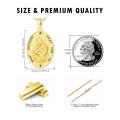 wholesale 925 Sterling Silver Saint Anthony Oval Religious Medal Pendant Necklace-0-4