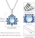 wholesale 925 Sterling Silver Blue Opalite Lotus Pendant Necklaces for Women Evil Eye Protection -0-3