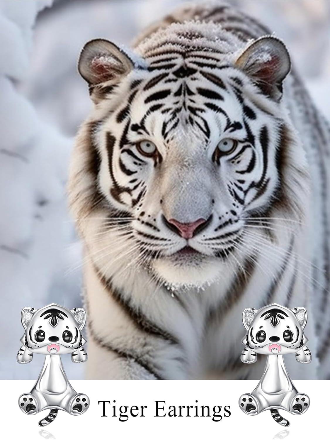 wholesale 925 Sterling Silver Tiger Cub Stud Earrings for Girls and Women - Hypoallergenic s-0-4