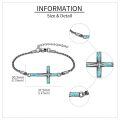wholesale 925 Sterling Silver Cross Bracelet Wholesale With Turquoise Inlay-0-4