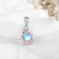 wholesale 925 Sterling Silver Pink Flamingo Pendant Charm Bracelet for Women Girls-0-2