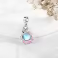 wholesale 925 Sterling Silver Pink Flamingo Pendant Charm Bracelet Wholesale for Women Girls-0-2