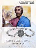 wholesale 925 Sterling Silver Saint Luke Medal Charm Bracelet with Cross and Snake Design for Men Women (Adjustable)-0-5
