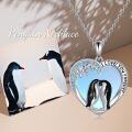 wholesale 925 Sterling Silver Heart-Shaped Penguin Love Forever Pendant Necklace - Gifts for Her-0-3