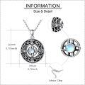 wholesale 925 Sterling Silver Round Celtic Knot Moonstone Trinity Wicca Pagan Pendant Necklace-0-5