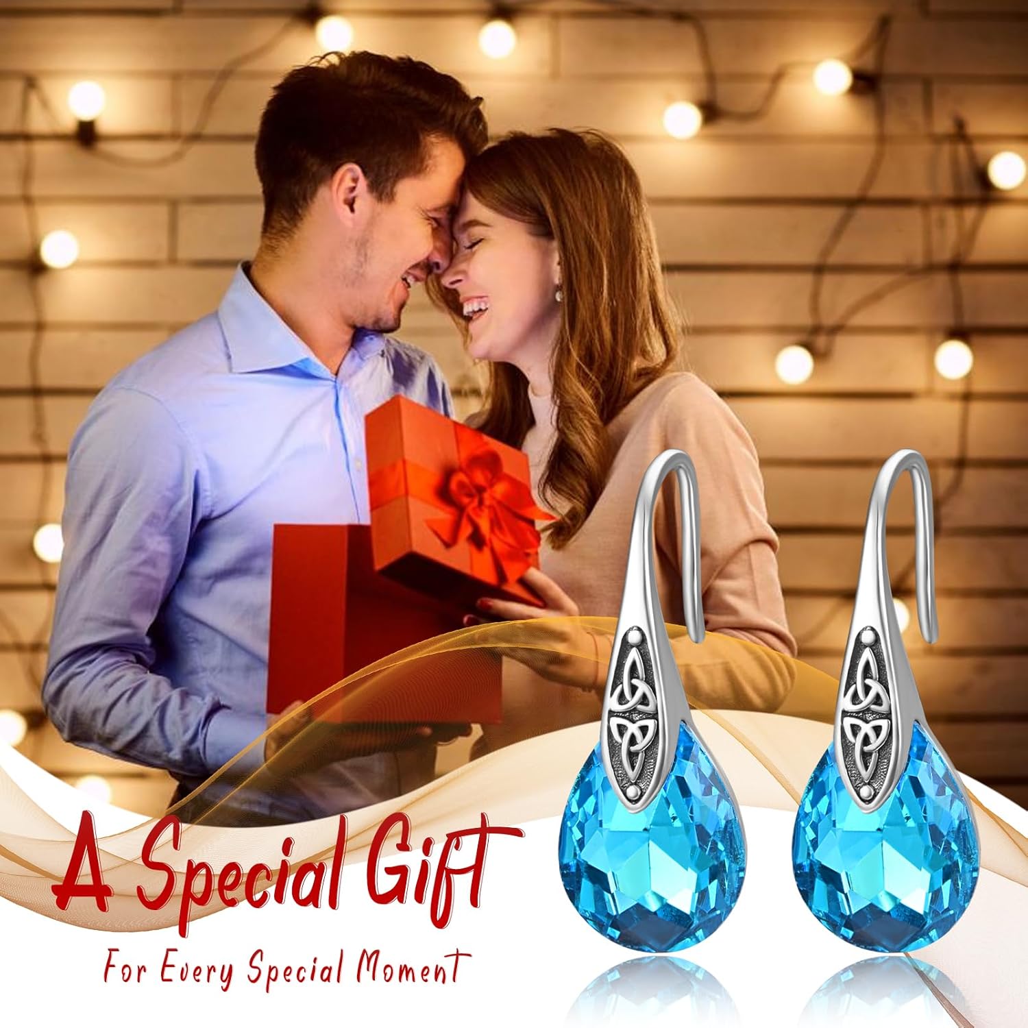 wholesale 925 Sterling Silver Birthstone Celtic Knot Dangle Earrings Women s Jewelry Gift-0-5