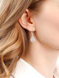 wholesale 925 Sterling Silver Drop Earrings Platinum Plated Woven Braided Teardrop Lever Back-0-3