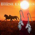 wholesale  Black Plated Dangle Horse Head Earrings for Women-0-5