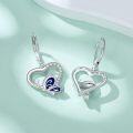 wholesale 925 Sterling Silver Heart-Shaped Blue Enamel Butterfly Drop Earrings for Women-0-3