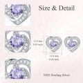 wholesale 925 Sterling Silver Birthstone Heart Stud Earrings Jewelry Gifts for Women-0-3