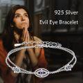 wholesale 925 Sterling Silver Evil Eye Hamsa Hand Charm Bracelet for Women Girls Gifts-0-3