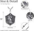 wholesale 925 Sterling Silver Saint Benedict Shield Necklace - Catholic Protection Jewelry for Men Women -0-3