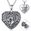 TOUPOP Sterling Silver Mother Locket Necklace Holds 2 Photos Heart Tree Of Life Jewelry Gift-0-0