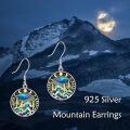 wholesale 925 Sterling Silver Abalone Shell Mountain Landscape Dangle Earrings for Nature Enthusiasts-0-3