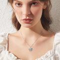 wholesale 925 Silver Dragonfly Heart Pendant Necklace With Green Crystal And Clear Zircon-0-3