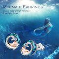 wholesale 925 Sterling Silver Blue Crystal Sea Life Stud Earrings - Mermaid & Octopus Design-0-4