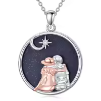 TOUPOP Sterling Silver & Stone Sisters Necklace, Forever My Friend Gift-undefined