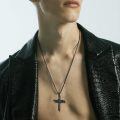 wholesale Black  Nail Design Cross Pendant Necklace for Men & Women-0-3