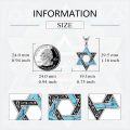 wholesale 925 Sterling Silver Turquoise Star of David Pendant for Men's Jewish Necklaces s-0-3