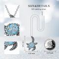 wholesale 925 Sterling Silver Larimar Abalone Shell Ocean Tree of Life Sea Turtle Pendant Necklace-0-3