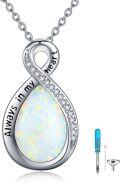 wholesale 925 Sterling Silver Opal Tear Drop Cremation Keepsake Pendant Necklace with Funnel and Fill Tool-0-0