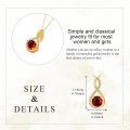 wholesale 14K Gold Round Red Garnet & White Cubic Zirconia Infinity Pendant Necklace 26 Chain-0-4