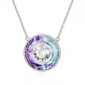 TOUPOP Sterling Silver White Zirconia Crystal Circle Pendant Necklace Gift-0-0