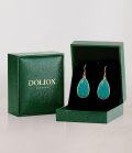 wholesale 925 Sterling Silver and Turquoise Tear Drop Dangle Earrings for Women-0-5