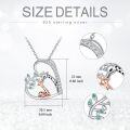 wholesale 925 Sterling Silver Giraffe Heart-Shaped Pendant Necklace with Cubic Zirconia and Green Stones - Gifts for Women & Girls-0-3