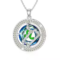 TOUPOP Sterling Silver Crystal Zodiac Necklace Constellation Pendant Gift-undefined