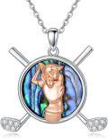 wholesale 925 Sterling Silver Mermaid Wheel Abalone Shell Pendant Necklace for Women-0-0