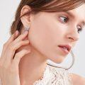 wholesale 925 Sterling Silver Hummingbird Flower Hoop Earrings-0-5