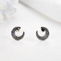 wholesale 925 Sterling Silver Celtic Knot Crescent Moon Stud Earrings-0-3
