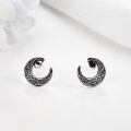 wholesale 925 Sterling Silver Celtic Knot Crescent Moon Stud Earrings-0-3