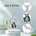 wholesale 925 Sterling Silver Panda Heart Pendant Necklace with Cubic Zirconia for Women and Girls-0-1