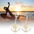 wholesale 925 Sterling Silver Palpitate Anchor Earrings with Heart Dangle for Women Mother's Day s-0-5