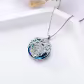 TOUPOP Sterling Silver Blue Crystal Elephant Tree Of Life Necklace Gifts For Women-0-4
